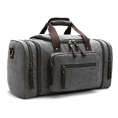 LOSMILE Sacs de Voyage Sac étanche en Toile, Sac pour Week-end Camping pour Hommes et Femmes. (Gris)