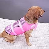 * Seco y fácil de limpiar. XDYFF Perro Chaleco Salvavidas Chaqueta Mascotas Salvavidas Chaleco Salvavidas Perros Ajustable Seguridad Natación para Perros Grandes, Medianos y Pequeños,Pink,S
