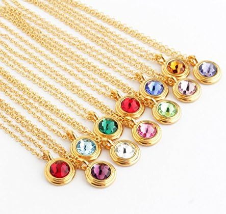 Personalized Birthstone Charm Necklace
