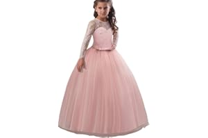 Susenstone Robe Enfant Mignon Fille Ceremonie Anniversaire De Princesse d'honneur Mariage avec Bowknot Longue en Dentelle Robe Tutu De SoiréE NoëL Carnaval 3-9 Ans