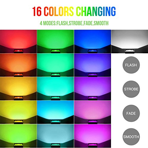 LE 50W RGB Fluter mit Fernbedienung 16 Farben 4 Modi IP66 Wasserdicht Mehrfarbig LED Flutlicht Farbwechsel Weihnachten Garten Deko beleuchtung - 2