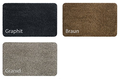 Fußmatte Größe Farbe wählbar, Türvorleger Bodenmatte Schmutzfangmatte Fußabtreter (60 x 100 cm Graphit) - 4