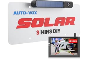 AUTO-VOX Solar Wireless Reversing Camera Kit, 3 Mins Easy Install Reverse Camera with HD Night Vision, Stable Digital Signal, IP69K Waterproof Reversing Camera Wireless for Car, Vans, Motorhome, Truck