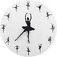 Timelike Ballerina Wall Clock Ballet Dancing Hanging Decor Clock Dancer Home Decor Gift