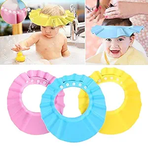 Soldfly Adjustable Safe Soft Bathing Baby Shower Hair Wash Cap for Children, Baby Bath Cap Shower Protection for Eyes and Ear, Bathing Baby Shower Cap, Baby Bath Cap, Baby Shower Cap