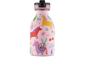 24BOTTLES Kids - Borraccia Bambini con Cannuccia Scuola Elementare e Asilo 250ml, Borraccia Bambina Bambino 100% Ermetica in Acciaio Inox, BPA Free Ultraleggera Ecologica [Non Termica], Magic Friends
