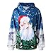 Produktbild Hanomes Damen pullover, Frauen Weihnachten Santa 3D Print Langarm Hoodie Bluse Tasche lose Top Shirt