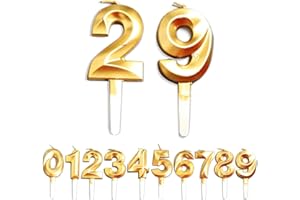 WLHGH Birthday Candles, 29th/92th/2th/9th Birthday Cake Candles, Cake Decoration for Birthday Party Wedding Anniversary Graduation Party Supplies (Gold, Number 2&9)
