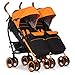Twins Stroller Pushchair DUO - foldable and multifunctional highclass baby pram, Colour Electric Orange