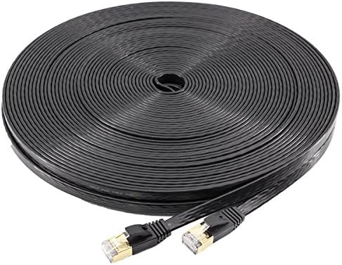 zerkar Cable 50 ft Shielded, Durable Flat Internet Lan Computer BBCarbonfree Certified