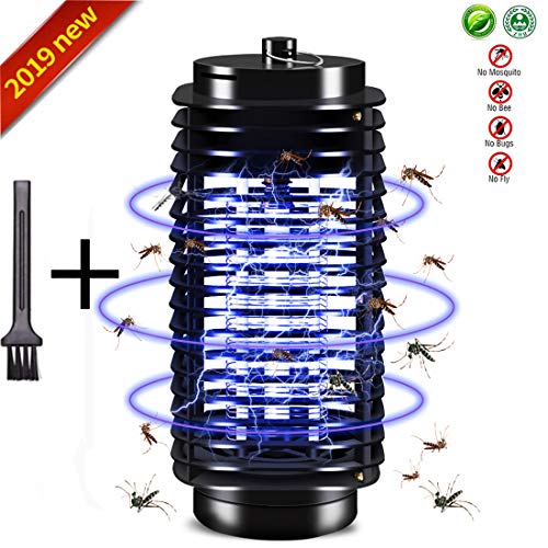 Zanzariera Elettrica, Lampada Antizanzara Elettrica Trappola per Mosche e Zanzare, Repellente Zanzare Elettrica Non Tossico ,Trappola Zanzare Anti Insetti per Casa Giardino Interno Esterno (nero)