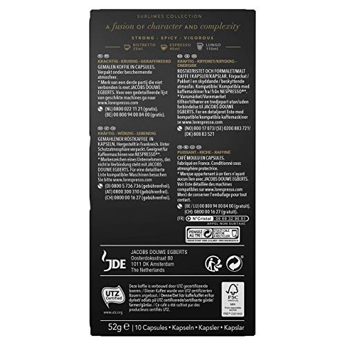 L'Or Espresso Or absolu - Intensité 9 - 50 Capsules en Aluminium Compatibles Nespresso®* (Lot de 5X10 capsules)