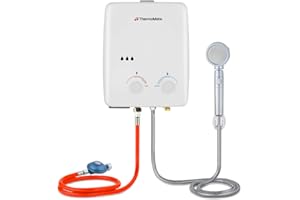 ThermoMate Scaldabagno a Gas Gpl Tankless, Portatile Istantaneo Scaldabagni, 10 kW, 50 mbar, per Esterno campeggio, barca, camper