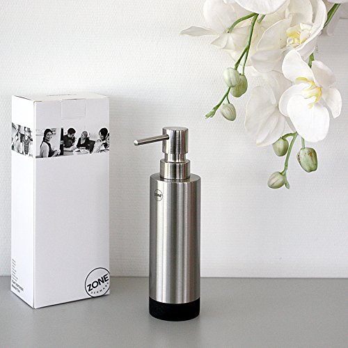 Diseño de zona de jabones de bomba de aire de Manhattan, de acero inoxidable de acabado mate, colour negro, de alrededor de 21 cm de altura