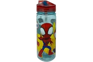 CARTOON Botella de Tritan Spidey y sus fantásticos amigos Marvel Ecozen con boquilla plegable botella para niños 580 ml BPA Free