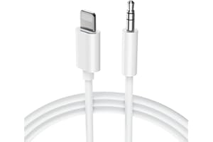TZONOO Aux Cable for iPhone in Car 3.5mm Aux Cord Compatible with iPhone 14/14 Pro/14Pro Max/13/13 Pro/12/12 Pro/11 Pro/11/Xs/XR/X/8/7 for Car Stereo/Headphones/Speaker Support All iOS System-White(1M)