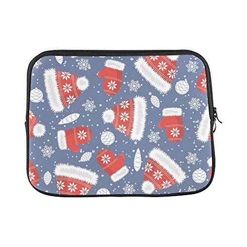 Preisvergleich Produktbild JSXMNA Design benutzerdefinierte Weihnachten hüte fäustlinge verziert hülse weiche Laptop Tasche Tasche Haut für MacBook air 11"(2 Seiten)