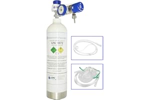 gase-kaufen Mobiles Sauerstoff-Notfallsystem - 1,8 Liter medizinischer Sauerstoff (Aluminiumflasche) mit Druckminderer MediSelect 25 und Maske