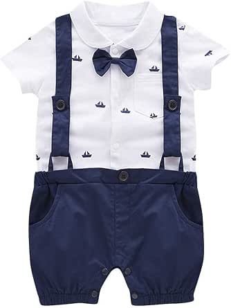 Vestiti Bambino Maschio Estate Manica Corta Bowknot Camicia Pagliaccetto  Bambini Abiti Cerimonia Vestito Battesimo Abbigliamento Bambino 12 18 Mesi  Eleganti Gentiluomo Tutina Tuta Vestiti 0-36 Mesi : Amazon.it: Abbigliamento