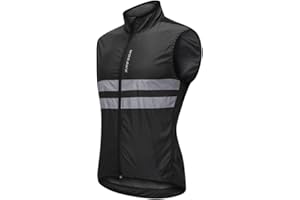 WOSAWE Gilet da ciclismo da uomo leggero impermeabile moto vento cappotto riflettente corsa alpinismo abbigliamento sportivo