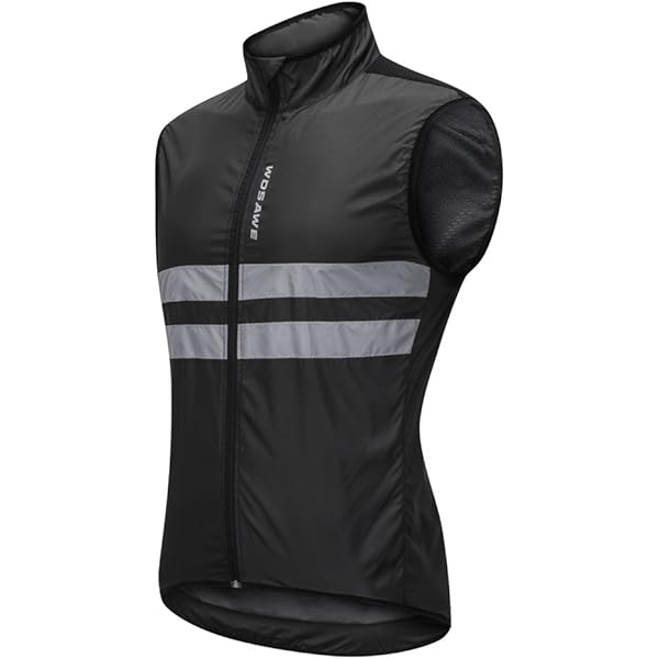 Giacca Antivento Impermeabile Uomo Per Ciclismo - Riflettente, Leggera, Con Tasche (Nero) - Foto 4