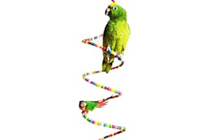 Keersi Colourful Rotate Ladder Toy for Bird Parrot Budgie Parakeet Cockatiel Conure Lovebird Finch Canary Cockatoo African Grey Amazon Cage Perch Stand