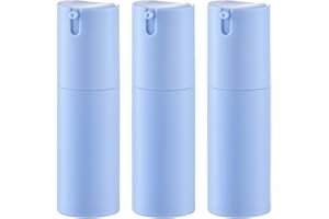 Lulupack 30ml Airless Pumpspender，Creme Behälter Spender，NachfüLlbare Spenderflasche，Handcreme Pumpflasche，Plastikflasche Reise Kosmetik (Blau,3PCS)