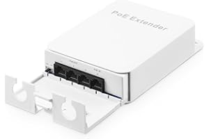BINARDAT PoE Switch Passthrough for Outdoor, 1 PoE in 3 PoE Out Extender, IEEE802.3af/at PoE Powered, 100Mbps Ethernet, Wall Mount Waterproof Plug and Play