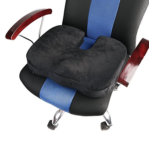 Sand ’s Clover Sitzkissen, Steißbein Memory Foam Sitzkissen – Orthopädische Komfort Schaum Kissen für Relief von Ischias, Rücken und Steißbein Schmerzen – Tragbar Ergonomische Stuhl Sitz Pad für Indoor, Outdoor, Zuhause und Büro, Computer, Couch, Fahren, automatisch Sitz, Rollstuhl, Stadion, 17.72×13.78×2.76 inch (schwarz) - 7