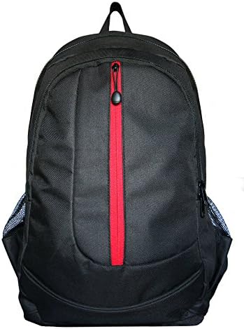 Zavalti Nylon Backpack Plain No Logo School or College Rucksack Gym bag or Daypack 47 x 30 x 20 cm 25 Litre (Red)