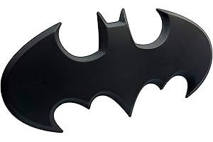 Fan Emblems Batman Car Emblem - 1989 Batwing Batarang Symbol 3D Auto Badge - Officially Licensed DC Car Accessories (Matte Black)