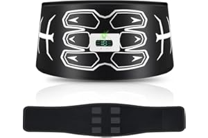 WaJiu ABS Trainer Muscle Stimulator,Washable EMS Muscle Stimulator, Non-Replacing Skin-Friendly Silicone Pad, 6 Mode 15 Intensity Level, Stomach Toning Belt for Men&Women.