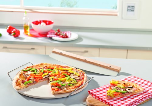 Leifheit 3159 Pizzastein rund mit Wiegemesser - 4