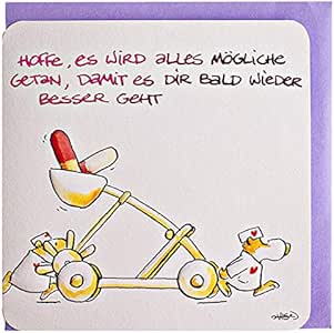 Witzige Genesungskarte Gute Besserung: Amazon.de: Bürobedarf & Schreibwaren