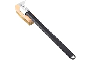 Emiif Set di spazzole per forno per pizza con raschietto setole in ottone spazzola per pietra per pizza in acciaio inox+pratiche setole in ottone