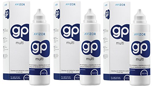 Avizor GP Multi Lentilles de contact Solution pour lentilles de contact rigide et gaz perméable 240 ml X Lot de 3