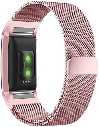 MLIYA Fitbit Charge 2 Strap, Milanese Loop Stainless Steel Metal Bracelet Strap with Unique Magnet Lock, No Buckle Needed for Fitbit Charge 2 Fitness Tracker