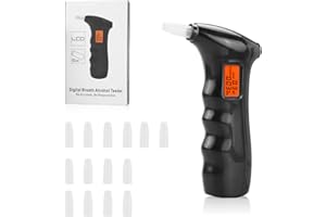 YivnuioL Breathalyzer, Portable Professional Alcohol Breath Tester with 15PCS Mouthpieces, LCD Display Digital Fast, High Accuracy Alcohol Detector & Home Breathalyzer