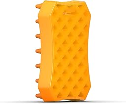 WAHL Sheddy Rubber Brush - Herramienta de peluquería con doble cara para eliminar el pelo suelto y dar masajes, con protuberancias de goma suaves para pieles sensibles, color naranja