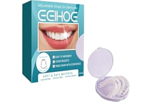 OCCZIN 1 Paare Silikon Zahnprothesen, Komfort Zahnersatz zum Aufstecken, Sofortige Zahnersatz Prothese Komplett, Zahnblende für Obere und Untere Zähne (1pcs)