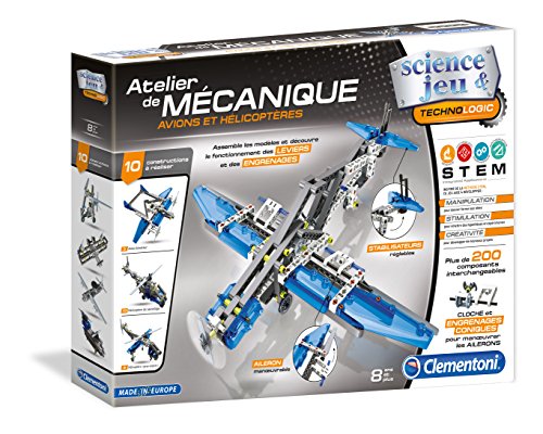 Clementoni - 52225-Atelier Mécanique - Avions et hélicoptères-Jeu scientifique