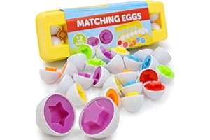 FLEX VALUE 12 x Flex Matching Eggs Colour & Shape Sorter| Montessori Sensory Educational Puzzle