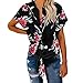 Produktbild TOPSELD T Shirt Damen, Frauen SchließEn HüLsen Knopf Tie Knot Print Tops Sommer,Shirt Blusen