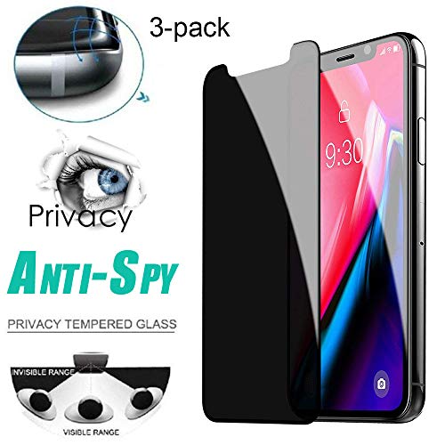 Tempered Glass Screen Protector, LEKUKY 3Pcs Privacy Anti-Spy HD Film Tempered Glass Screen Protector Protective Film for iPhone Xs/iPhone Xs MAX/iPhone XR (3Pcs-iPhone XR)