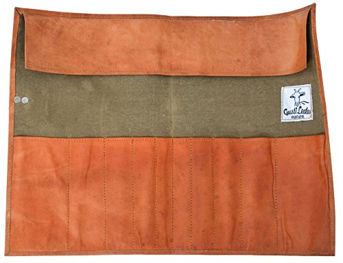 Gusti Leder nature “Jace“ Werkzeugtasche Werkzeugrolltasche Werkzeugmappe Werkzeuge Rolltasche Malutensilien Hülle Ledertasche Näh und Strickzubehör Tasche Ziegenleder Vintage Braun A121b - 5