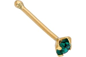 jewellerybox 9 Karat Gold 2 mm Smaragd-Edelstein-Nasenstecker