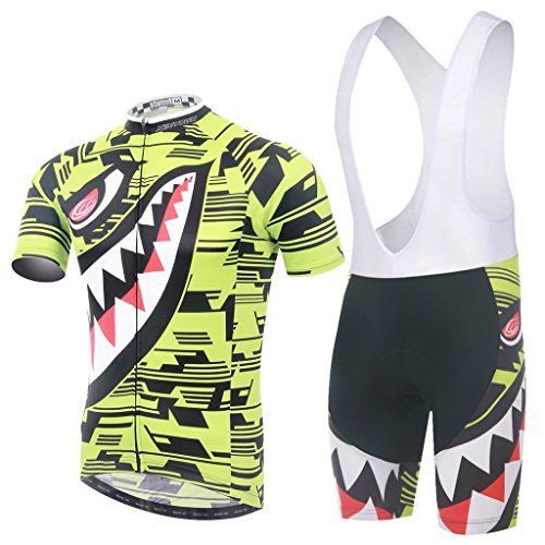 SKYSPER Hombres Jersey + Pantalones Cortos Mangas Cortas de Ciclismo Ropa Maillot Transpirable para Deportes al Aire Libre Ciclo Bicicleta
