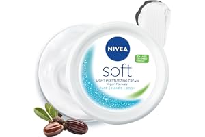 NIVEA Soft Moisturizing Cream, Lightweight Non-Sticky Daily Moisturizer with 72Hr Hydration, Vitamin E & Jojob...
