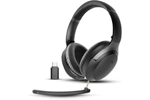 Avantalk Aria Pro 3 - Cuffie Bluetooth con Microfono Antirumore Staccabile per Lavoro - latenza 20 ms, Doppia Connessione (PC + Telefono), Dongle USB-C Wireless - per Gaming su PS5, Riunioni e Musica