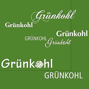 Avancarte Gmbh Kohlfahrt Servietten Text Exclusiv Hochwertig Kohl Pinkel Grun 20 Stuck 3 Lagig 33x33cm Amazon De Kuche Haushalt